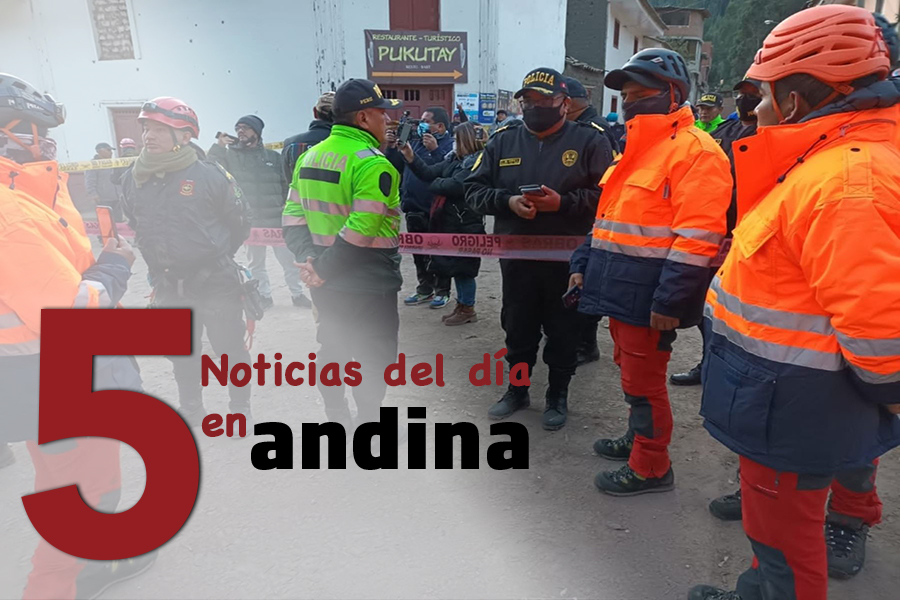Las 5 del día: 150 damnificados son atendidos en terminal terrestre en Chavín de Huántar